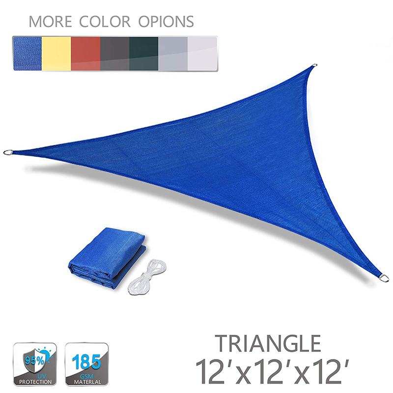 12x12x12 Çok renkli üçgen açık tente yelken